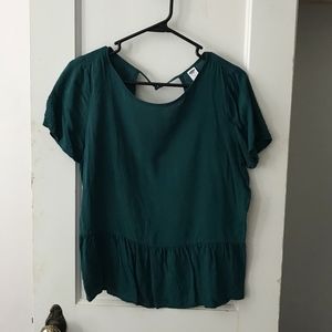 Teal Peplum Blouse